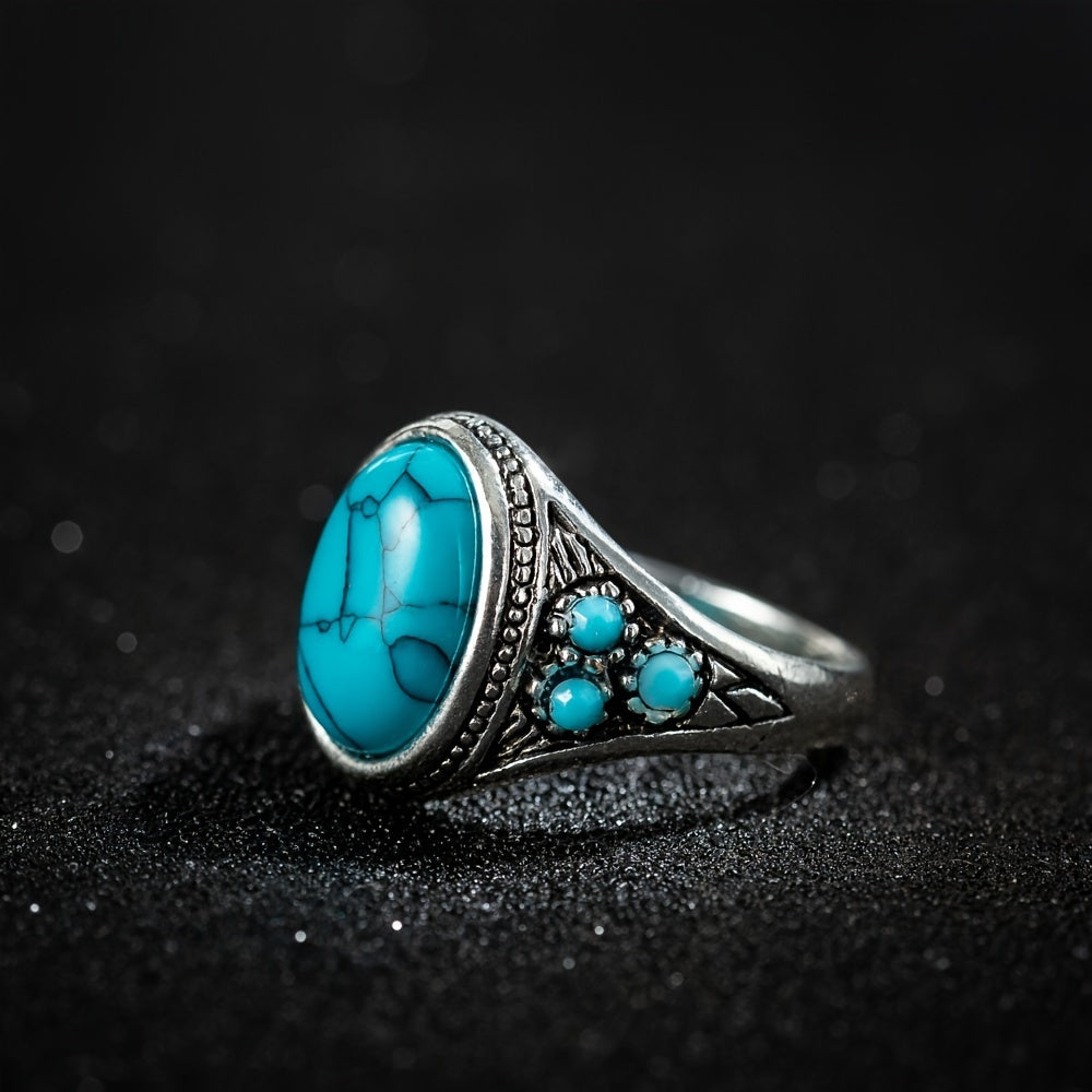Anel Nomad com Pedra Azul | Ouro Branco