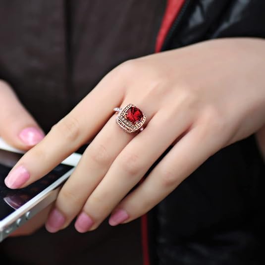 Anel Statement Ruby Halo | Ouro Rosa
