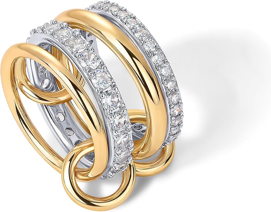 Anéis Interlock Stack | Ouro