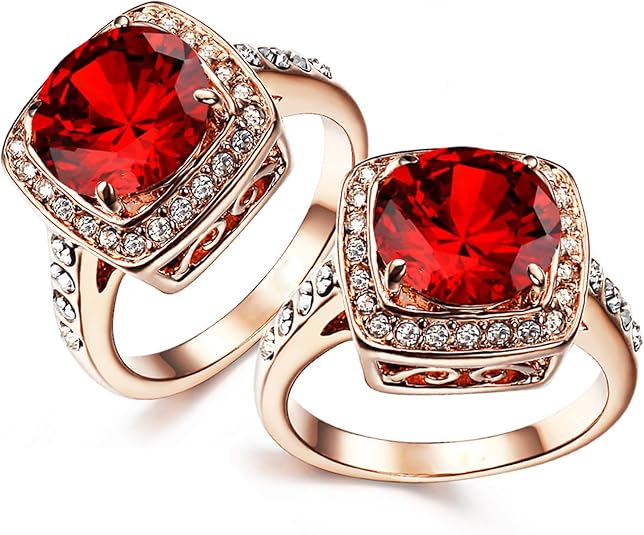 Anel Statement Ruby Halo | Ouro Rosa