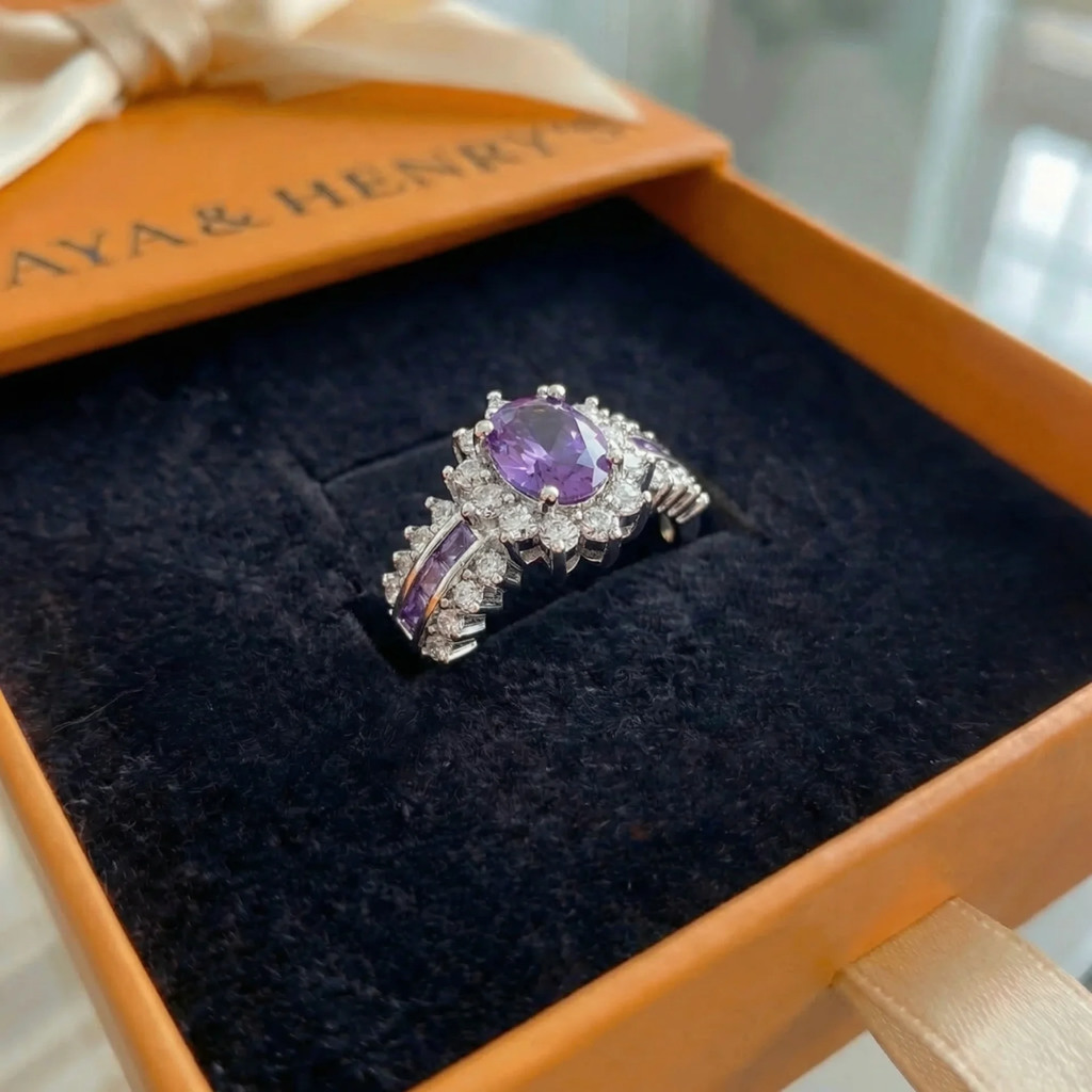 Anel Coroa Amethyne Twilight | Ouro Branco