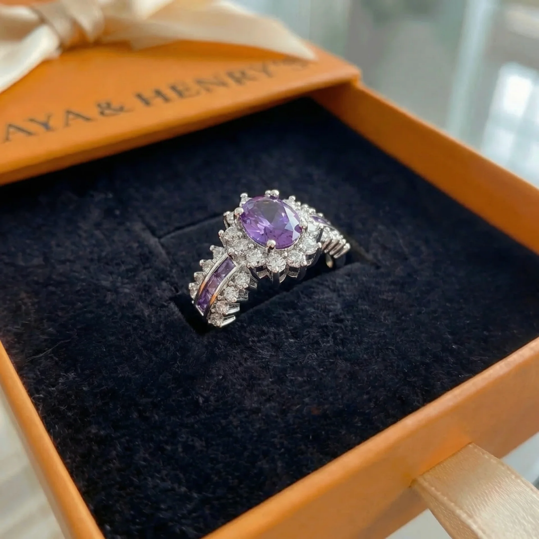 Anel Coroa Amethyne Twilight | Ouro Branco
