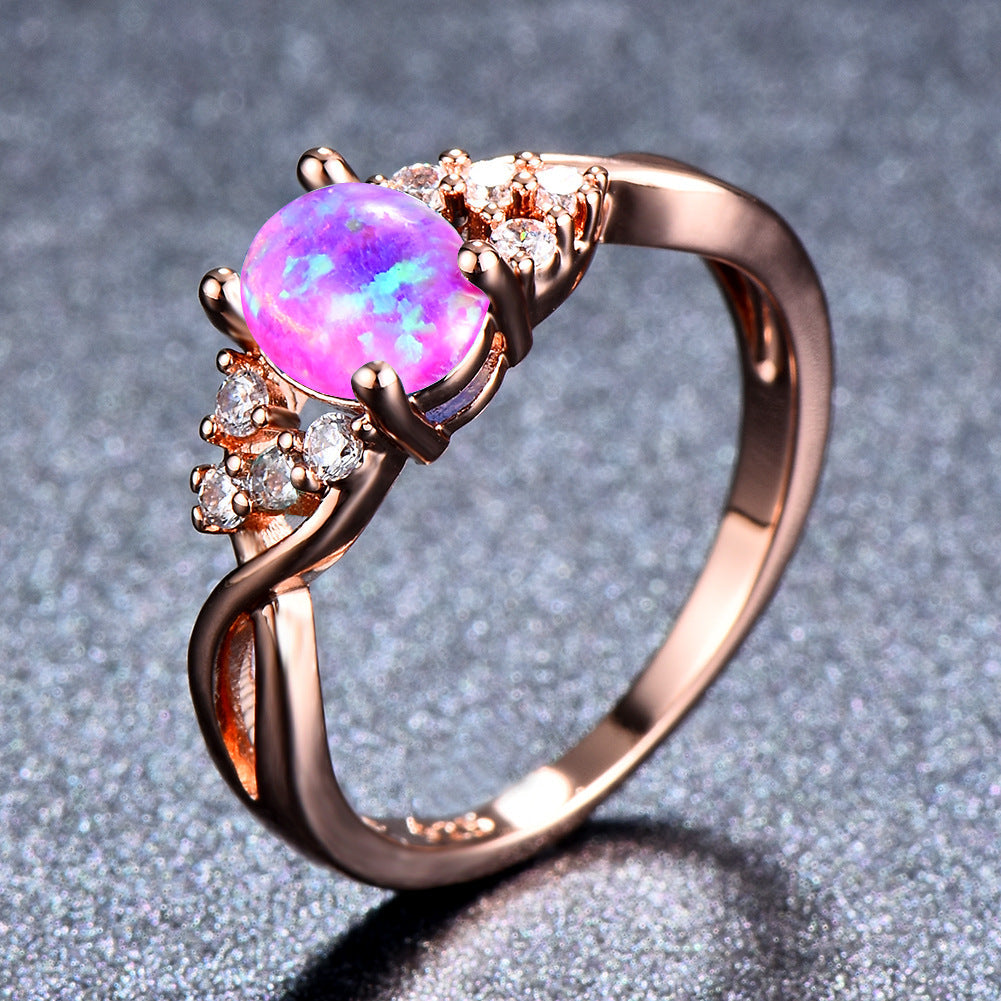 Anel Sylva Moonhart Roxo | Ouro Rosa