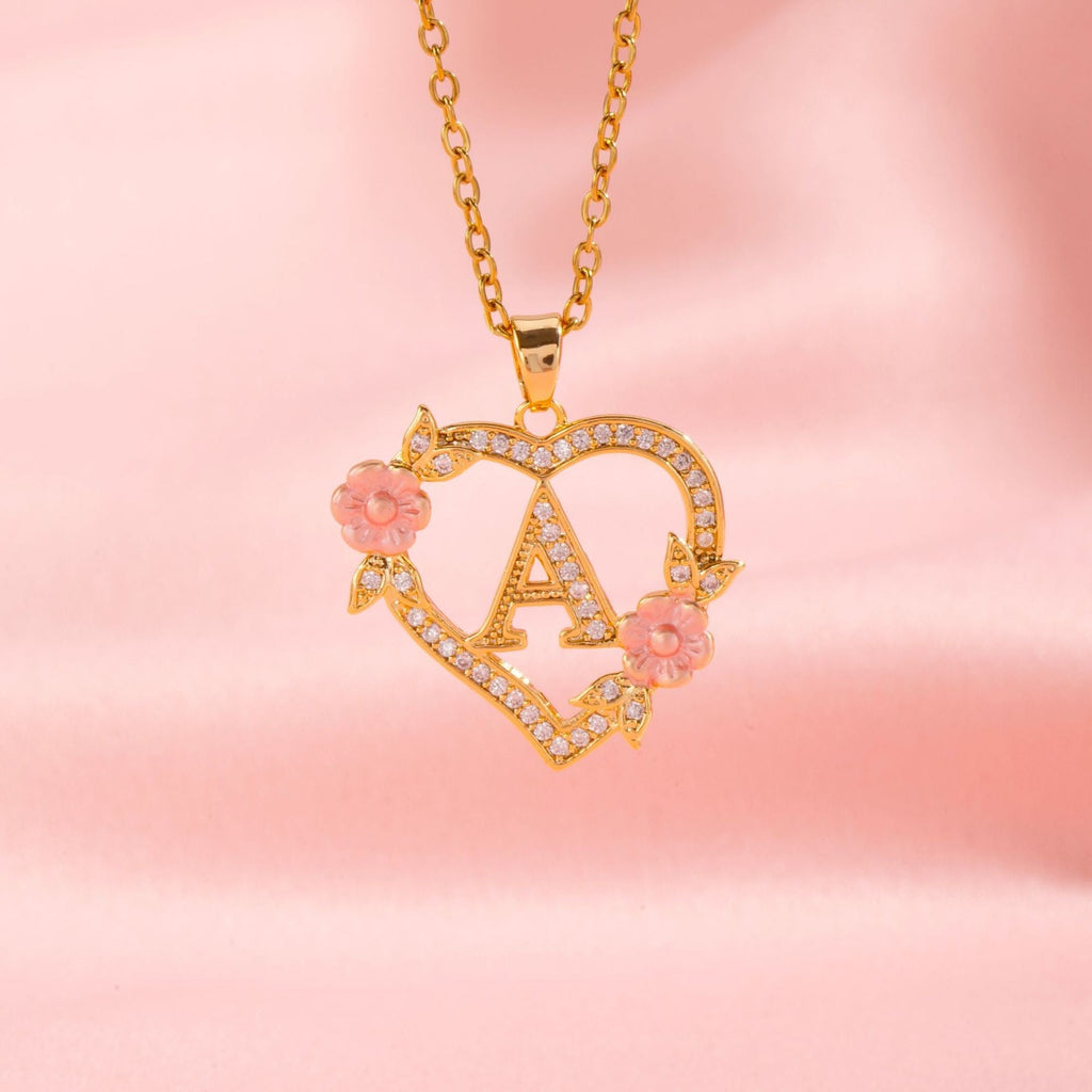 Colar Inicial com Pingente Floral | Ouro