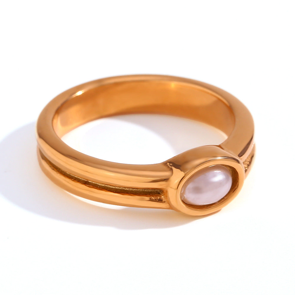 Anel Pérola Lunara | Ouro