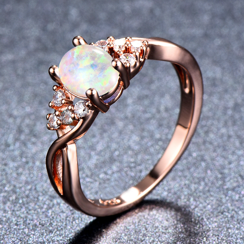 Anel Sylva Moonhart Branco | Ouro Rosa