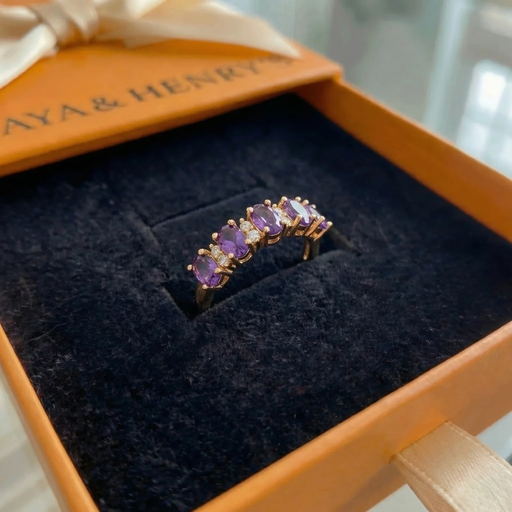 Anel Orlina Violet Crest | Ouro Rosa