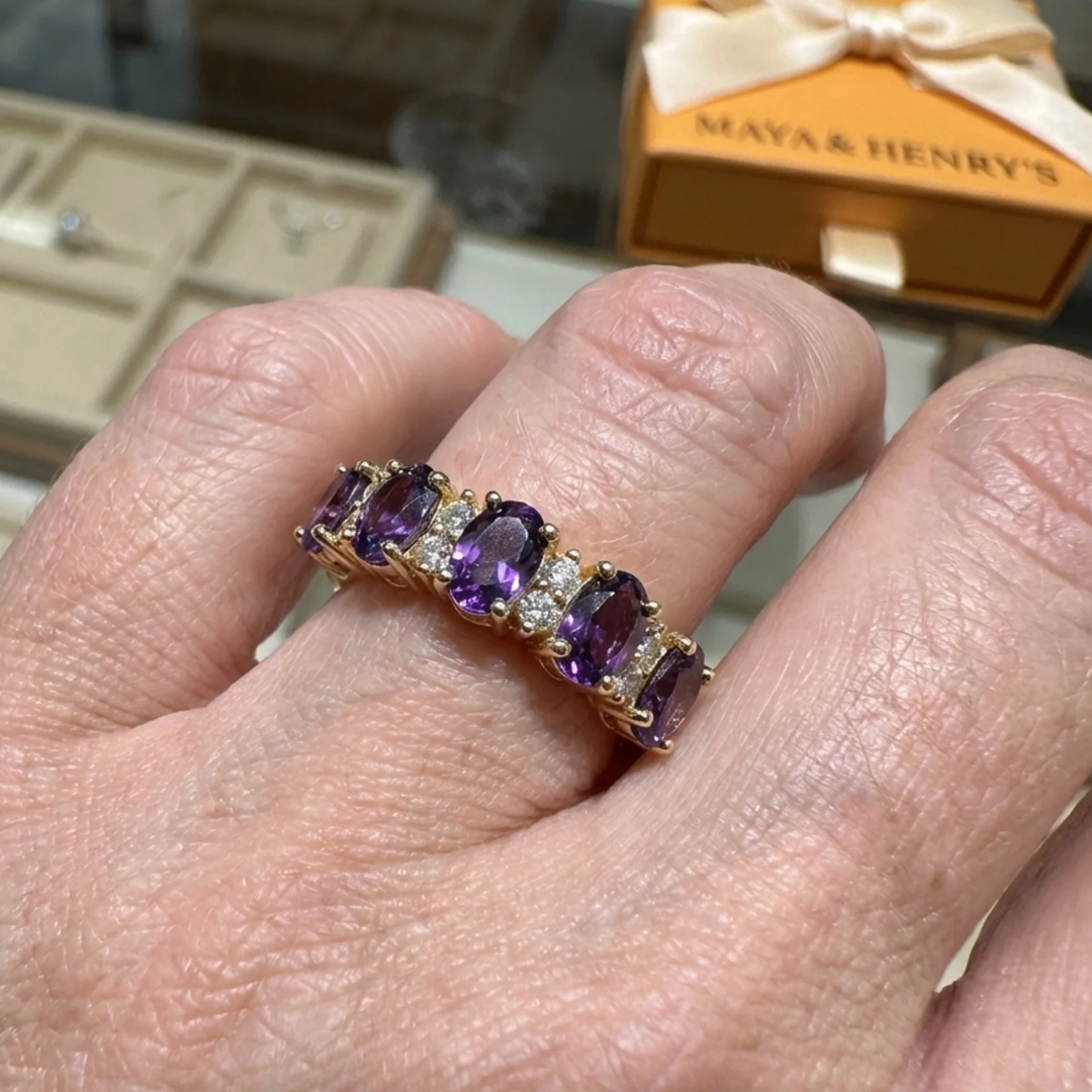 Anel Orlina Violet Crest | Ouro Rosa