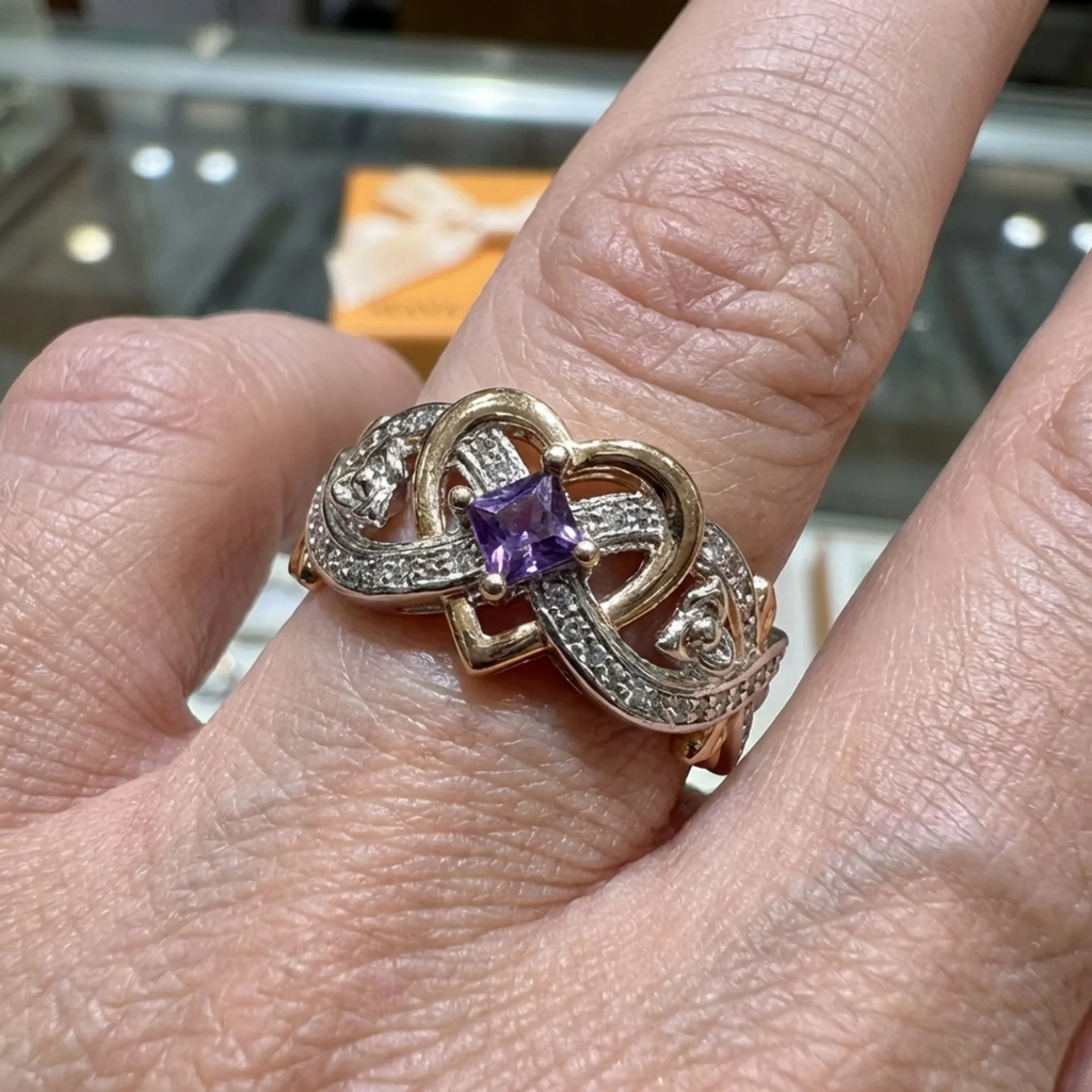 Anel Violetheart em Ouro e Prata | Ouro Misto
