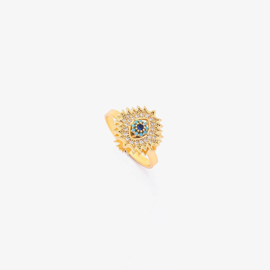 Anel Giratório Sapphire Sunburst | Ouro