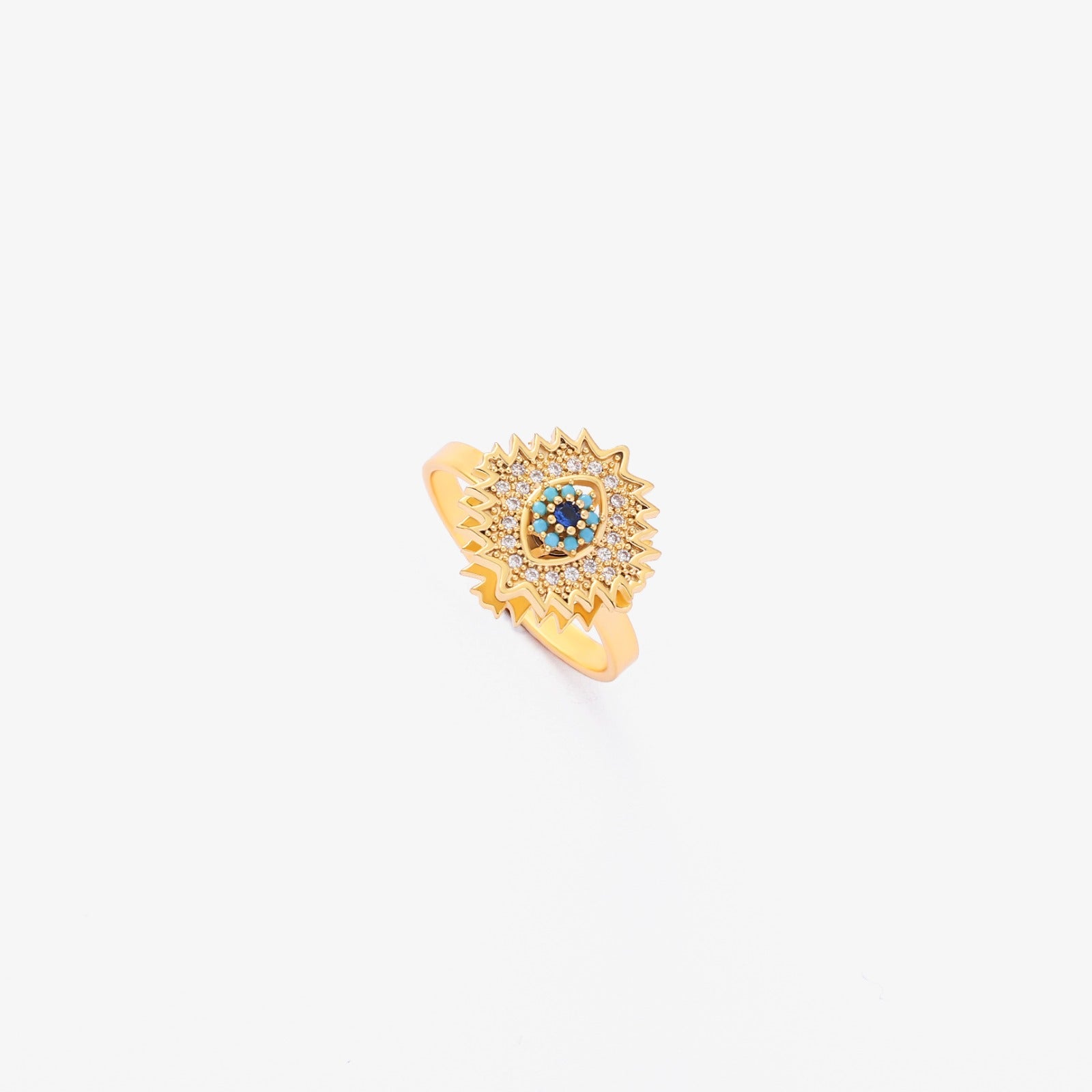 Anel Giratório Sapphire Sunburst | Ouro