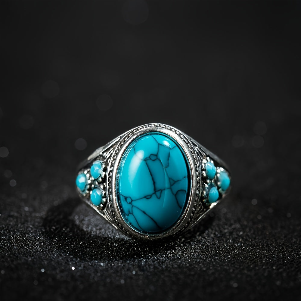 Anel Nomad com Pedra Azul | Ouro Branco