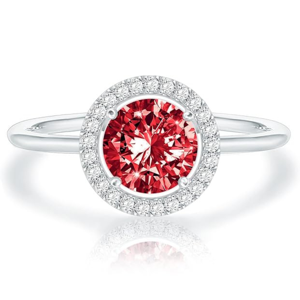 Anel Promessa Rubi Crimson Glow | Ouro Branco