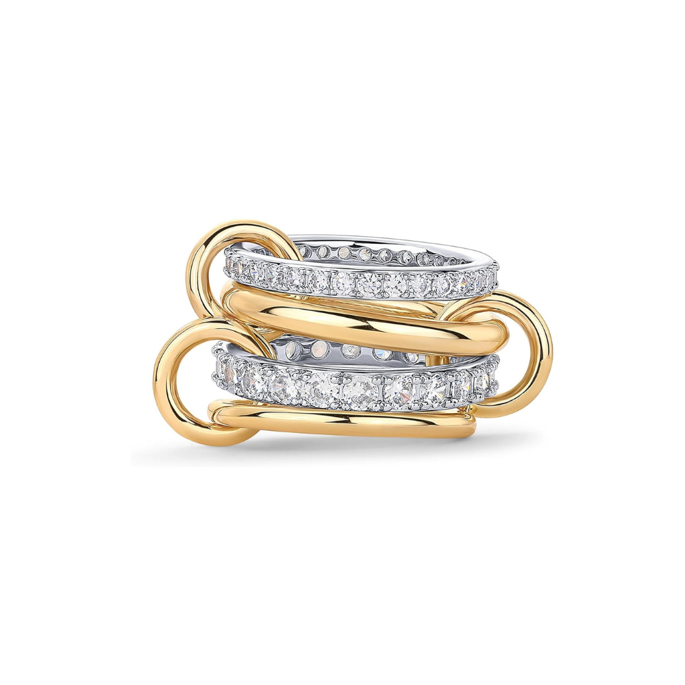Anéis Interlock Stack | Ouro