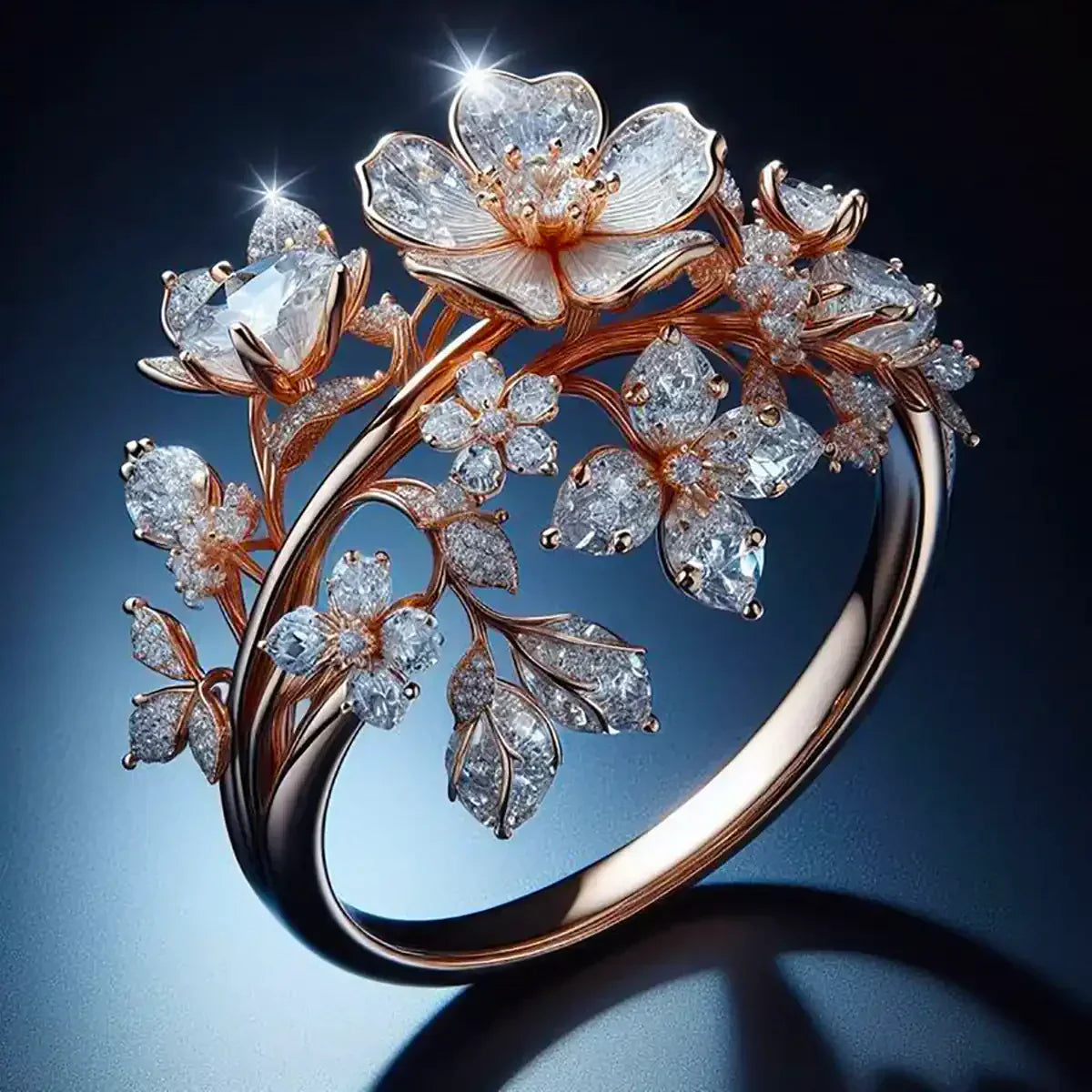 Anel Bright Radiant Bloom | Ouro Rosa